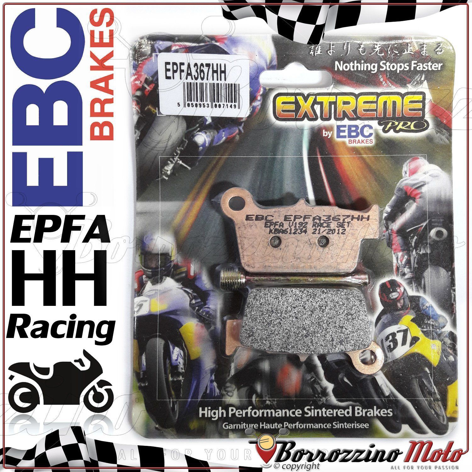 EBC Brakes EPFA Sintered Fast Street and Trackday Pads Rear - EPFA367HH EBC Brakes EPFA Sintered Fast Street and Trackday Pads Rear - EPFA367HH
